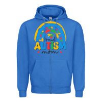 True Royal proud autism mom rainbow Zipper Hoodie - CowhideDigitalArt