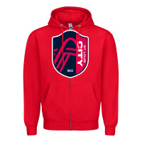 Red st. louis city sc Zipper Hoodie - lanVoArt