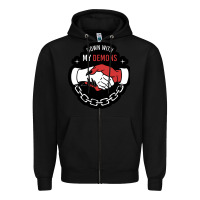 Black awesome down with my demons  for gift adult and kids men women  2021 Zipper Hoodie - lanVoArt