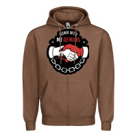 Chestnut awesome down with my demons  for gift adult and kids men women  2021 Zipper Hoodie - lanVoArt