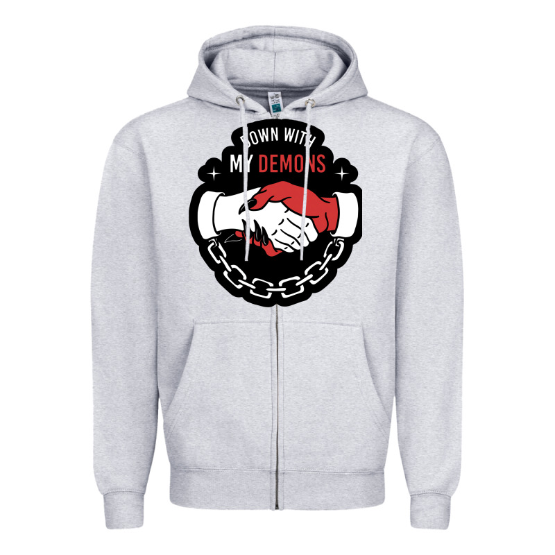 Awesome Down With My Demons  For Gift Adult And Kids Men Women  2021 Zipper Hoodie by lanVoArt | Teevron