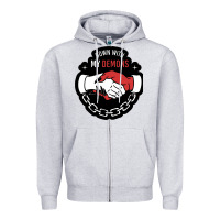 Heather Grey awesome down with my demons  for gift adult and kids men women  2021 Zipper Hoodie - lanVoArt