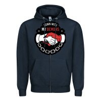 Navy awesome down with my demons  for gift adult and kids men women  2021 Zipper Hoodie - lanVoArt