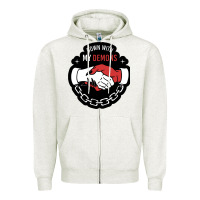 Oatmeal Heather awesome down with my demons  for gift adult and kids men women  2021 Zipper Hoodie - lanVoArt