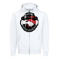 White awesome down with my demons  for gift adult and kids men women  2021 Zipper Hoodie - lanVoArt