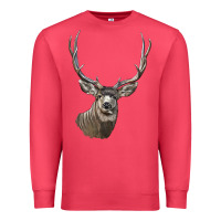 Cardinal Mule Buck Deer Head Premium Sweatshirt - LillyAllenDesigns