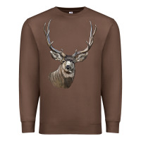Chestnut Mule Buck Deer Head Premium Sweatshirt - LillyAllenDesigns