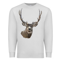 Dove Grey Mule Buck Deer Head Premium Sweatshirt - LillyAllenDesigns