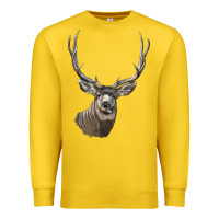 Lemon Mule Buck Deer Head Premium Sweatshirt - LillyAllenDesigns