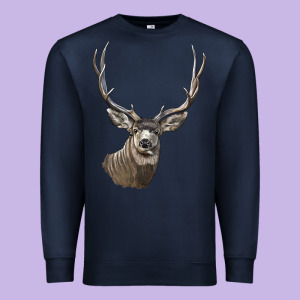 Mule Buck Deer Head Premium Sweatshirt Designed By Lillyallendesigns