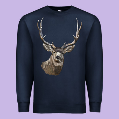 Mule Buck Deer Head Premium Sweatshirt Designed By Lillyallendesigns