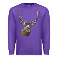 Purple Mule Buck Deer Head Premium Sweatshirt - LillyAllenDesigns