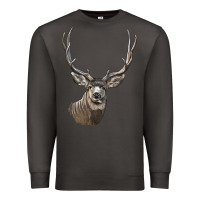 Smoke Mule Buck Deer Head Premium Sweatshirt - LillyAllenDesigns