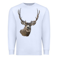 White Mule Buck Deer Head Premium Sweatshirt - LillyAllenDesigns