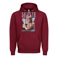 Burgundy patrick swayze 90s styled retro graphic design gift Zipper Hoodie - lanVoArt
