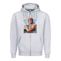 Heather Grey patrick swayze 90s styled retro graphic design gift Zipper Hoodie - lanVoArt
