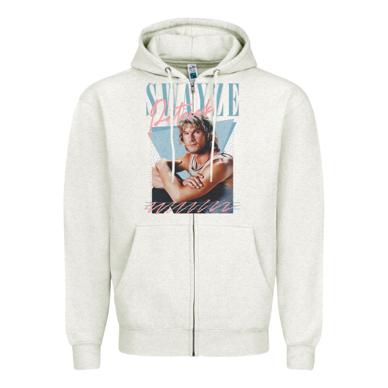 Patrick Swayze 90s Styled Retro Graphic Design Gift Zipper Hoodie by lanVoArt | Teevron