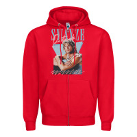 Red patrick swayze 90s styled retro graphic design gift Zipper Hoodie - lanVoArt