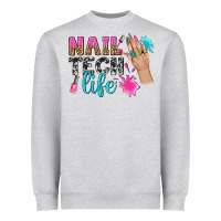 Heather Grey nail tech life bbs Heavyweight Sweatshirt - BundleAndBundleShop