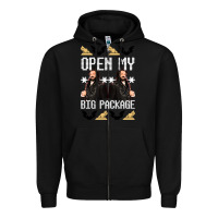 Black what we do in the shadows christmas sweater design—open my big packa Zipper Hoodie - lanVoArt