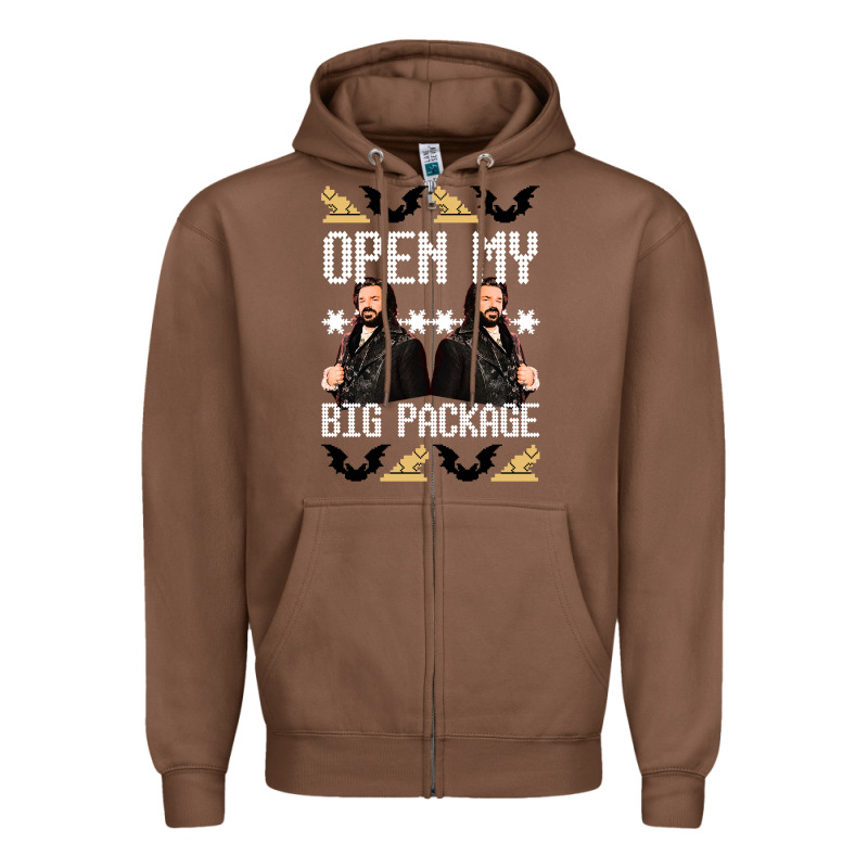 What We Do In The Shadows Christmas Sweater Design—open My Big Packa Zipper Hoodie by lanVoArt | Teevron