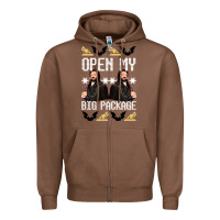 Chestnut what we do in the shadows christmas sweater design—open my big packa Zipper Hoodie - lanVoArt