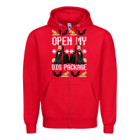 Red what we do in the shadows christmas sweater design—open my big packa Zipper Hoodie - lanVoArt