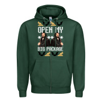 Sports Green what we do in the shadows christmas sweater design—open my big packa Zipper Hoodie - lanVoArt