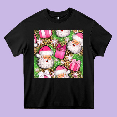 Christmas Santa Claus And Gift Box Seamless Pattern Bbs Heavy Core Tee Designed By Bundleandbundleshop