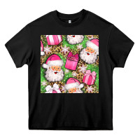 Black christmas santa claus and gift box seamless pattern bbs Heavy Core Tee - BundleAndBundleShop