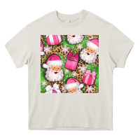Cream christmas santa claus and gift box seamless pattern bbs Heavy Core Tee - BundleAndBundleShop