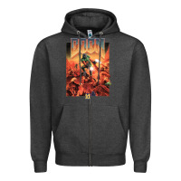 Charcoal Heather doom 1993 poster pc fps Zipper Hoodie - lanVoArt