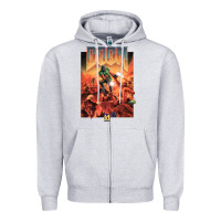 Heather Grey doom 1993 poster pc fps Zipper Hoodie - lanVoArt