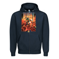 Navy doom 1993 poster pc fps Zipper Hoodie - lanVoArt