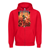 Red doom 1993 poster pc fps Zipper Hoodie - lanVoArt