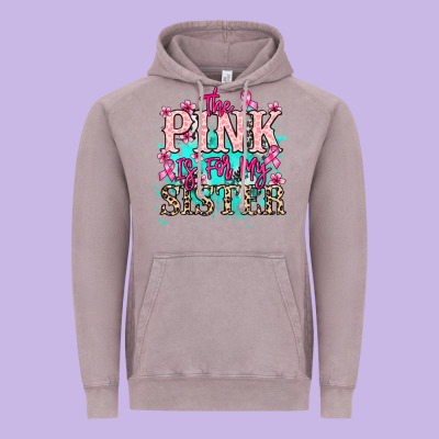 The Pink Is For My Sister Cancer Awareness Vintage Hoodie Designed By Howdyjamesfarm