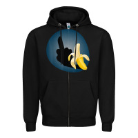 Black Dirty Joke Halloween Costume Joke Middle Finger Banana Zipper Hoodie - lanVoArt