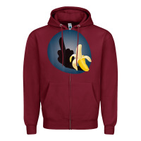 Burgundy Dirty Joke Halloween Costume Joke Middle Finger Banana Zipper Hoodie - lanVoArt