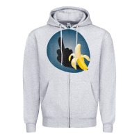 Heather Grey Dirty Joke Halloween Costume Joke Middle Finger Banana Zipper Hoodie - lanVoArt