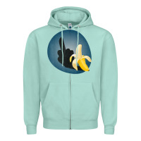 Seafoam Dirty Joke Halloween Costume Joke Middle Finger Banana Zipper Hoodie - lanVoArt