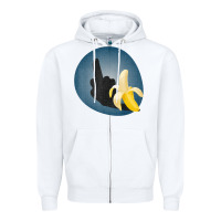 White Dirty Joke Halloween Costume Joke Middle Finger Banana Zipper Hoodie - lanVoArt