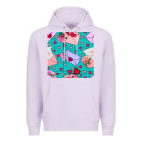 Lilac valentines day love letter and envelope Premium Hoodie - BundleAndBundleShop
