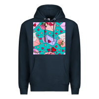 Navy valentines day love letter and envelope Premium Hoodie - BundleAndBundleShop