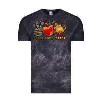 Cloud Black Peace love tacos Vintage Tee - NancyCooperArtShop