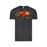 Vintage Black Peace love tacos Vintage Tee - NancyCooperArtShop