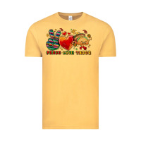 Vintage Mustard Peace love tacos Vintage Tee - NancyCooperArtShop