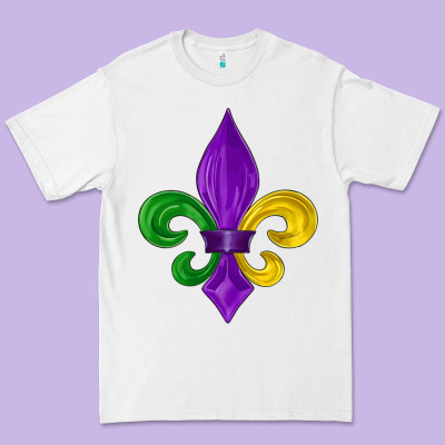 Mardi Gras Fleur De Lis Premium Tee Designed By Lillyallendesigns