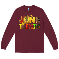Burgundy juneteen black girl Long Sleeve Tee - CowGirlArtShop