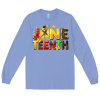 Colony Blue juneteen black girl Long Sleeve Tee - CowGirlArtShop