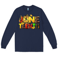 Navy juneteen black girl Long Sleeve Tee - CowGirlArtShop